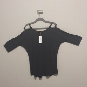 Black Cold Shoulder Blouse